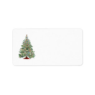 Decorated Christmas tree Label