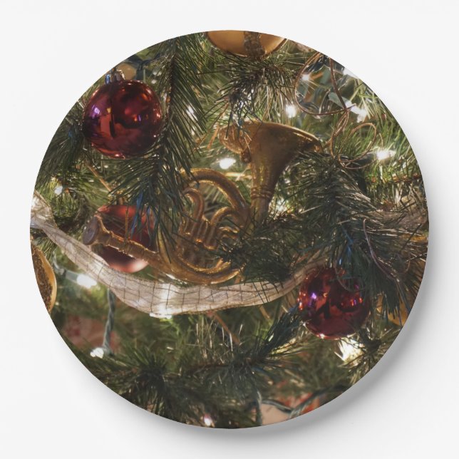 Decorated Christmas Tree Paper Plate (Front)