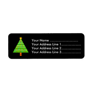 Decorated Christmas Tree Return Address Label