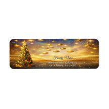 Decorated Christmas Tree Return Address