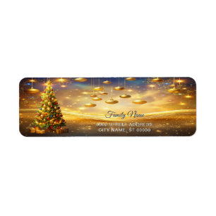 Decorated Christmas Tree Return Address Label