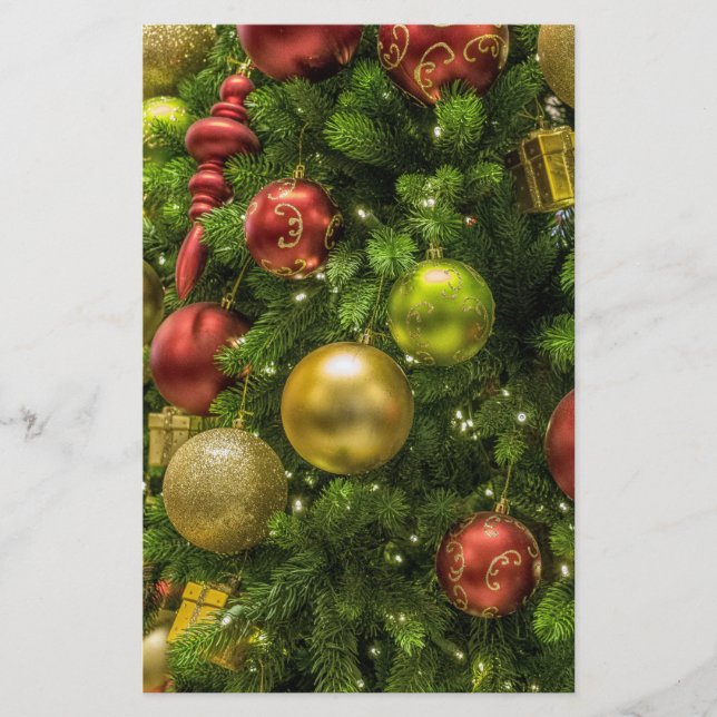 Decorated Christmas Tree Stationery (Front)
