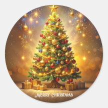 Decorated Christmas Tree Stickers