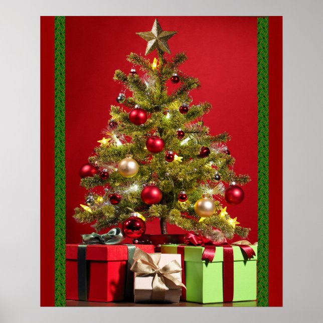 Decorated Christmas Tree with Gifts  Poster (Front)