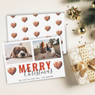 Decorated Cookies Merry Christmas Family 2 Photo Holiday Card