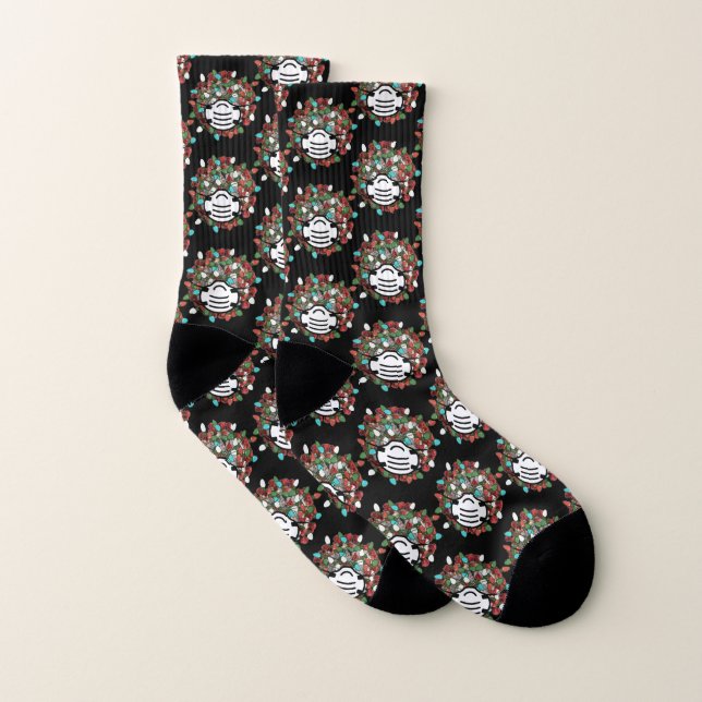 Decorated Covid-19 Pathogen Quarantine Christmas Socks (Pair)
