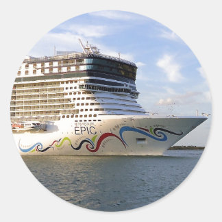 Decorated Cruise Ship Bow Classic Round Sticker