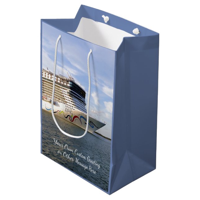 Decorated Cruise Ship Bow Custom Medium Gift Bag (Front Angled)