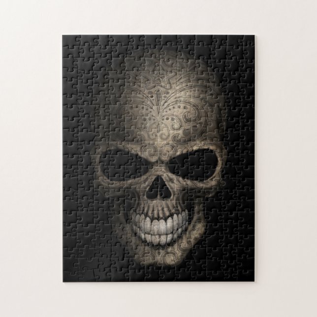 Decorated Dark Skull Jigsaw Puzzle (Vertical)