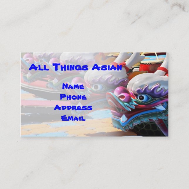 Decorated Dragon Boats in Taiwan Business Card (Front)