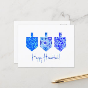 Decorated Dreidels Holiday Postcard
