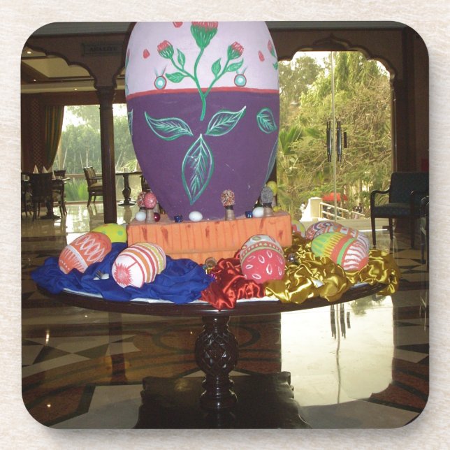 Decorated Easter Egg Art Print Coaster (Front)