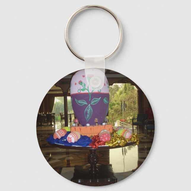 Decorated Easter Egg Art Print Key Ring (Front)