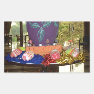 Decorated Easter Egg Art Print Rectangular Sticker