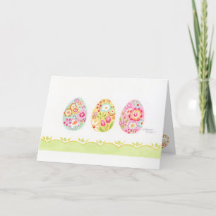 Decorated Easter Eggs in a Row Greeting Card