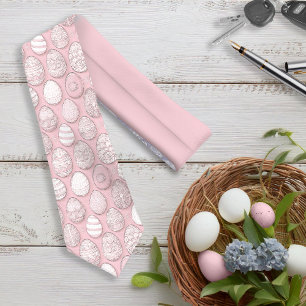 Decorated Easter Eggs Pattern Pink ID1096 Tie