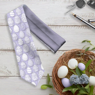 Decorated Easter Eggs Pattern Violet ID1096 Tie