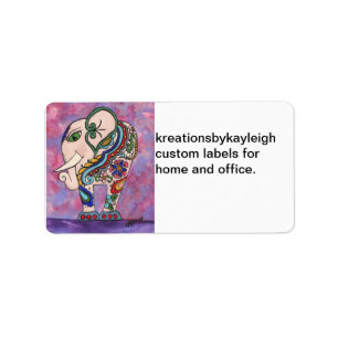 Decorated Elephant Label