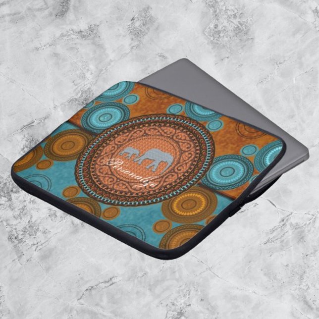 Decorated Elephants Laptop Sleeve (Decorated Elephants Personalized Laptop Sleeve)