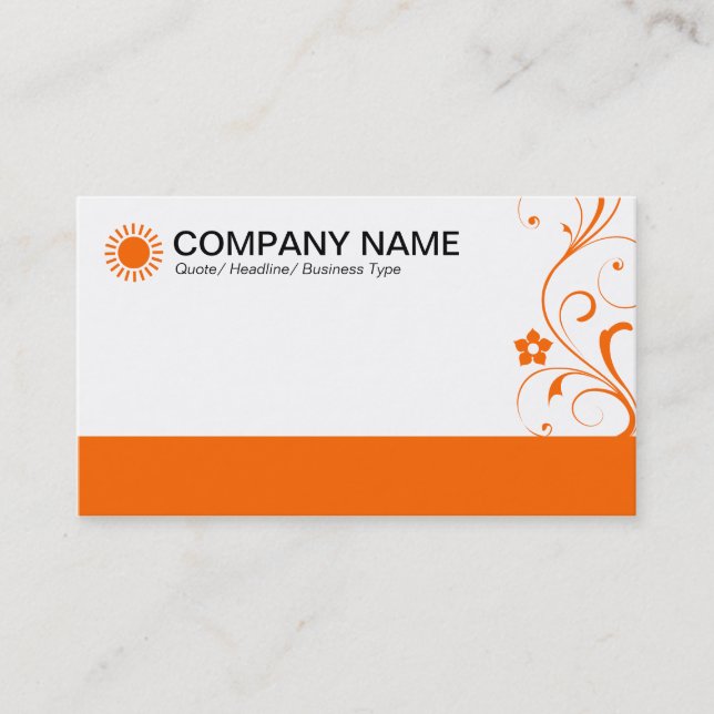 Decorated Footed - Orange Business Card (Front)