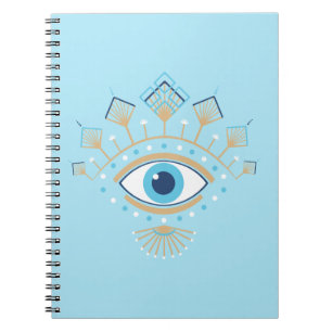 Decorated Greek Evil Eye Turkish Protection Symbol Notebook