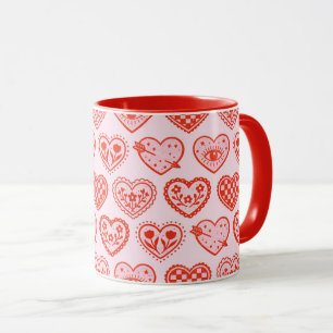 Decorated Hearts Mug