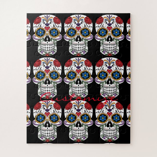 Decorated Human Skulls Art Thunder_Cove Jigsaw Puzzle (Vertical)