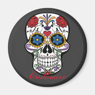 Decorated Human Skulls Art Thunder_Cove Magnet