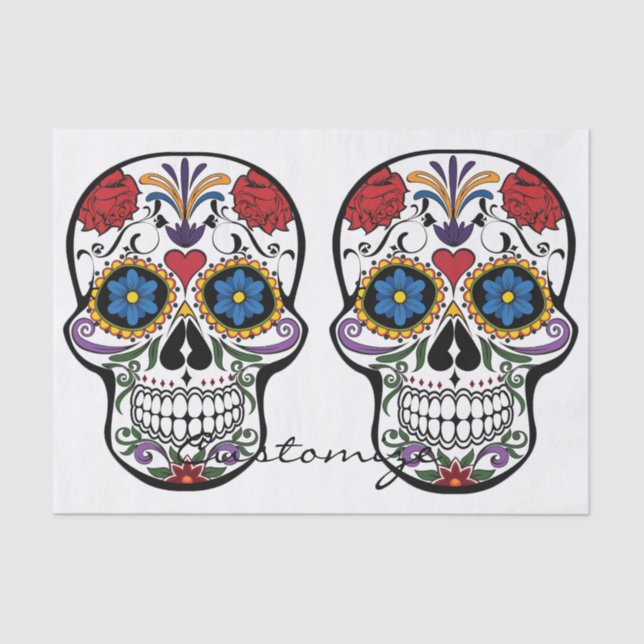 Decorated Human Skulls Art Thunder_Cove Tissue Paper (Front)