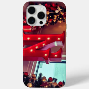 Decorated initial with Christmas trees iPhone 15 Pro Max Case