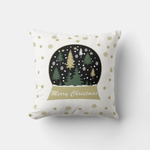 Decorated Modern Christmas Snowglobe Cushion