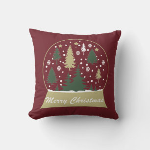 Decorated Modern Christmas Snowglobe Cushion