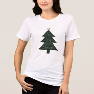 Decorated Modern Farm Fresh Christmas Pine Trees Tri-Blend Shirt