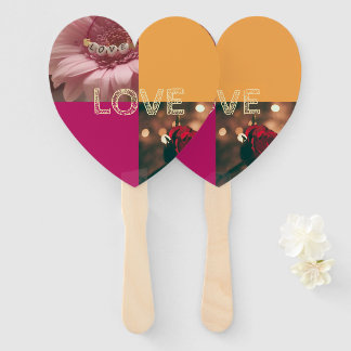 Decorated pack of hand held fans for guests
