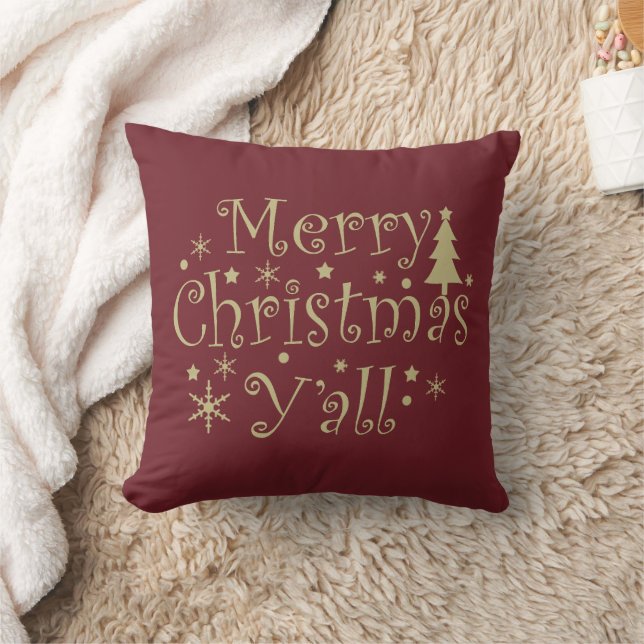 Decorated pine Tree Merry Christmas  Cushion (Blanket)