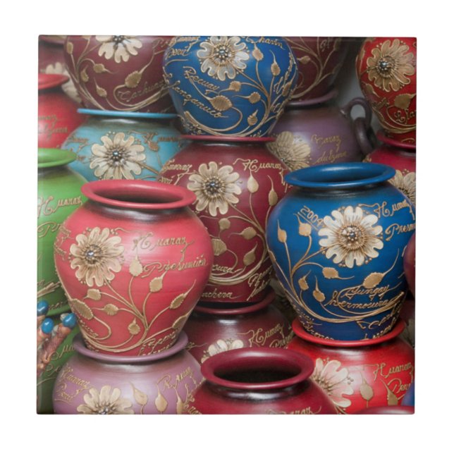 Decorated Pots, Huaraz, Cordillera Blanca Ceramic Tile (Front)