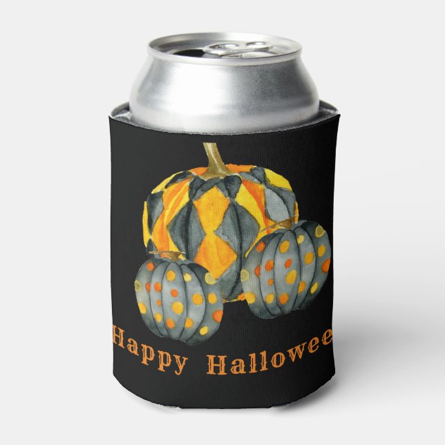 Decorated Pumpkins Halloween Customisable  Can Cooler (Can Front)