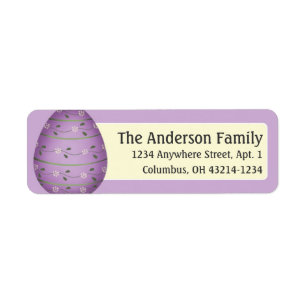 Decorated Purple Easter Egg d4 Address Labels