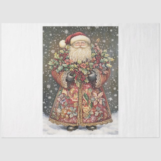 Decorated Robe Santa Tissue Paper (Front)
