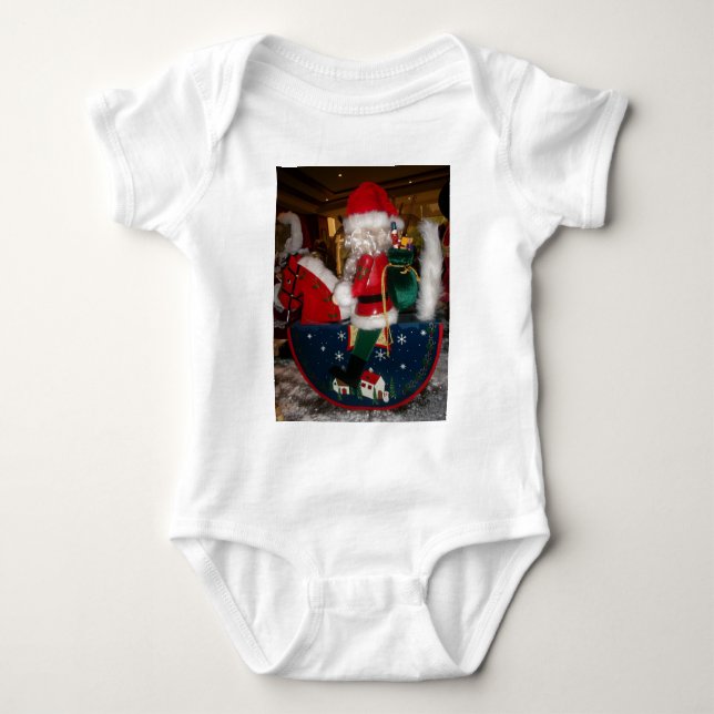 Decorated Santa Claus Christmas Art Print/Design Baby Bodysuit (Front)