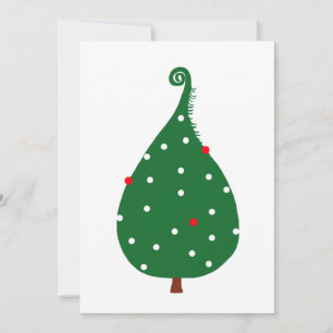 Decorated spruce christmas tree holiday card
