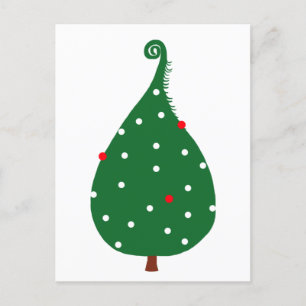 Decorated spruce christmas tree holiday postcard