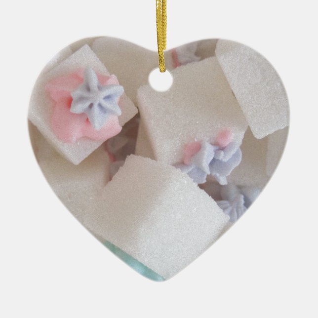 Decorated Sugar Cubes Heart Shaped Ornament (Front)