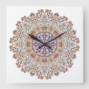 Decorated Tazhib of the Persian art, sends it Square Wall Clock
