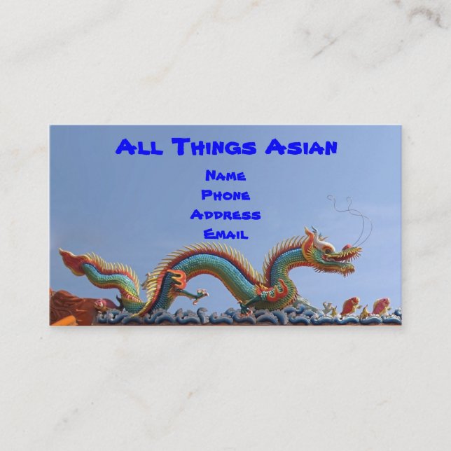 Decorated Temple Roof with Dragons Business Card (Front)
