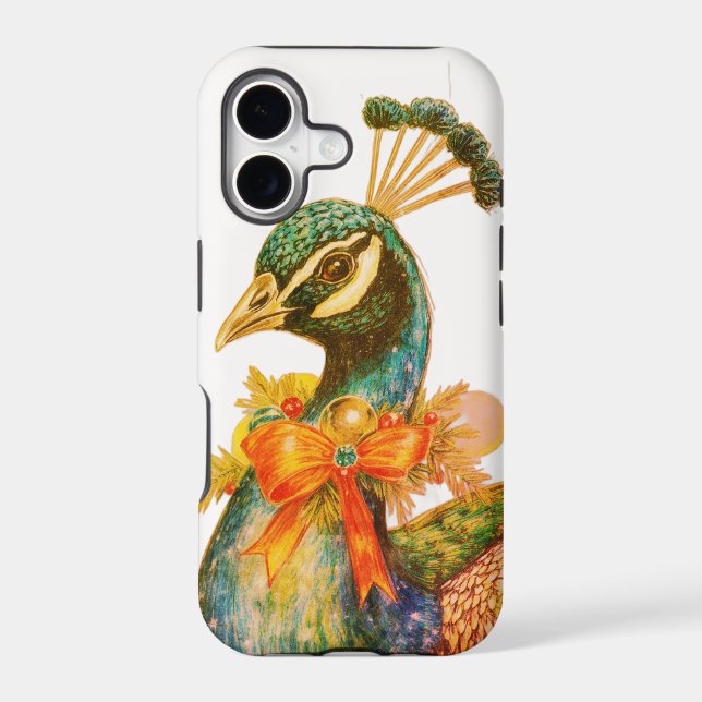 Decorated Thanksgiving Holiday Peacock iPhone (Back)