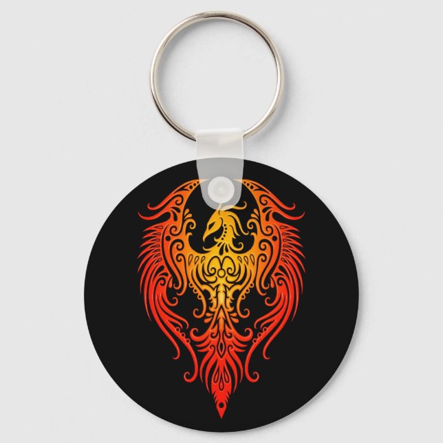Decorated Tribal Phoenix Key Ring (Front)