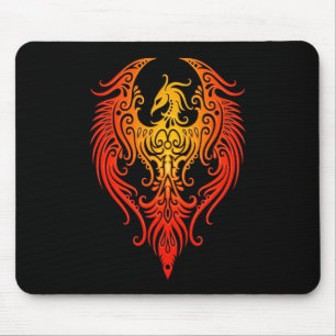 Decorated Tribal Phoenix Mouse Pad