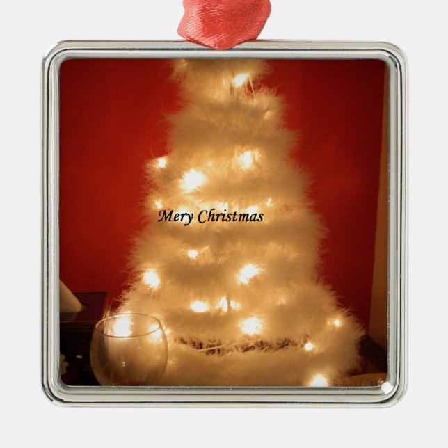 Decorated White Christmas Tree Collection Metal Tree Decoration (Front)