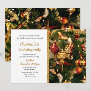Decorating Christmas Tree Holiday Party  Invitation